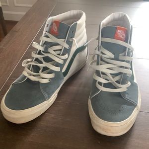 Vans gray suede/white canvas high top sneakers Size Men 10.5 Women 12.0